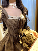 BXOXO Sweet Princess Plaid Mini Dress Women Autumn Vintage Lace Patchwork Puff-Sleeve Dress Cute Casual Fairy Evening Party Dress New